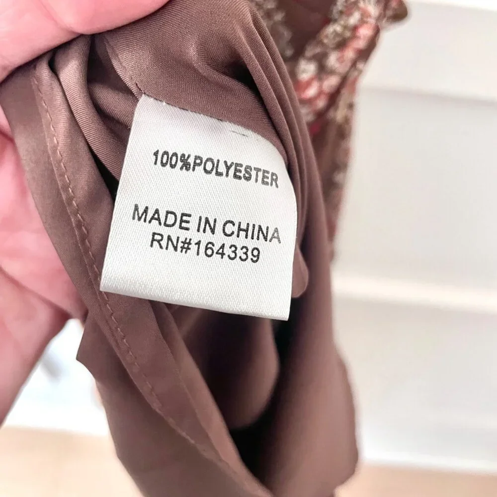 Petal + Pup Women's Tia Dress Size 2 Brown Paisley Floral Midi - Picture 5 of 9